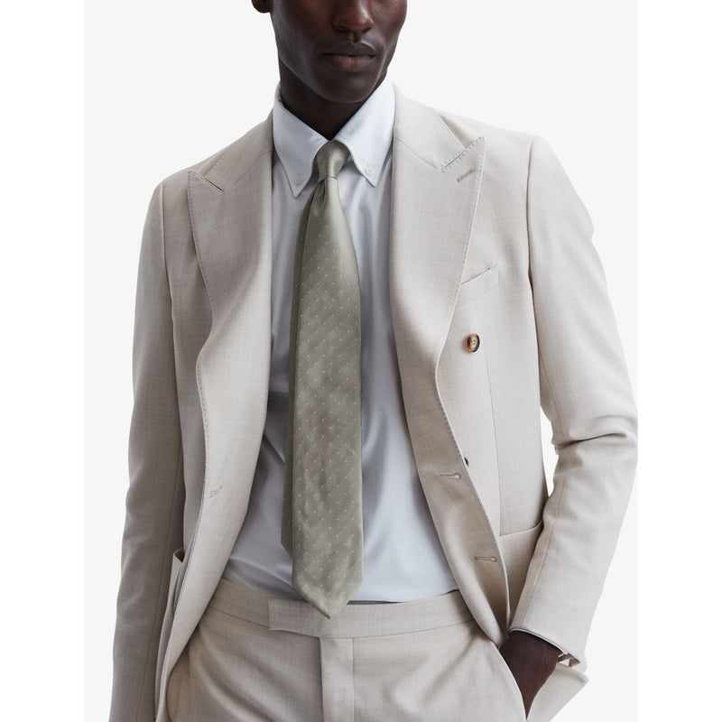 Reiss Liam polka-dot woven tie, imported from the UK