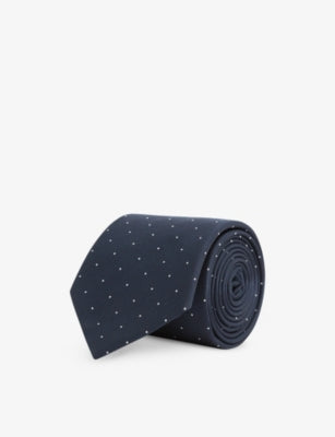 Reiss Liam polka-dot woven tie, imported from the UK