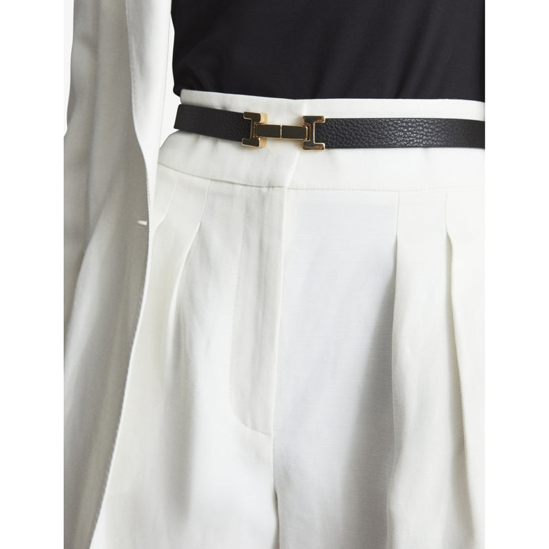 Reiss Hayley hinged-buckle leather belt 2.5cm, imported from the UK