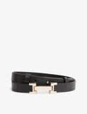 Reiss Hayley hinged-buckle leather belt 2.5cm, imported from the UK