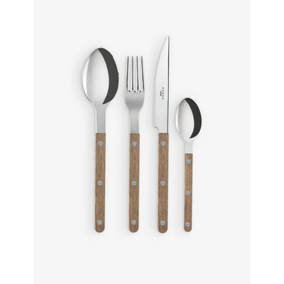 selfridges Sabre Bistrot Stainless Steel and Teak Cutlery Set 4-Piece- Buy online at McGrocer