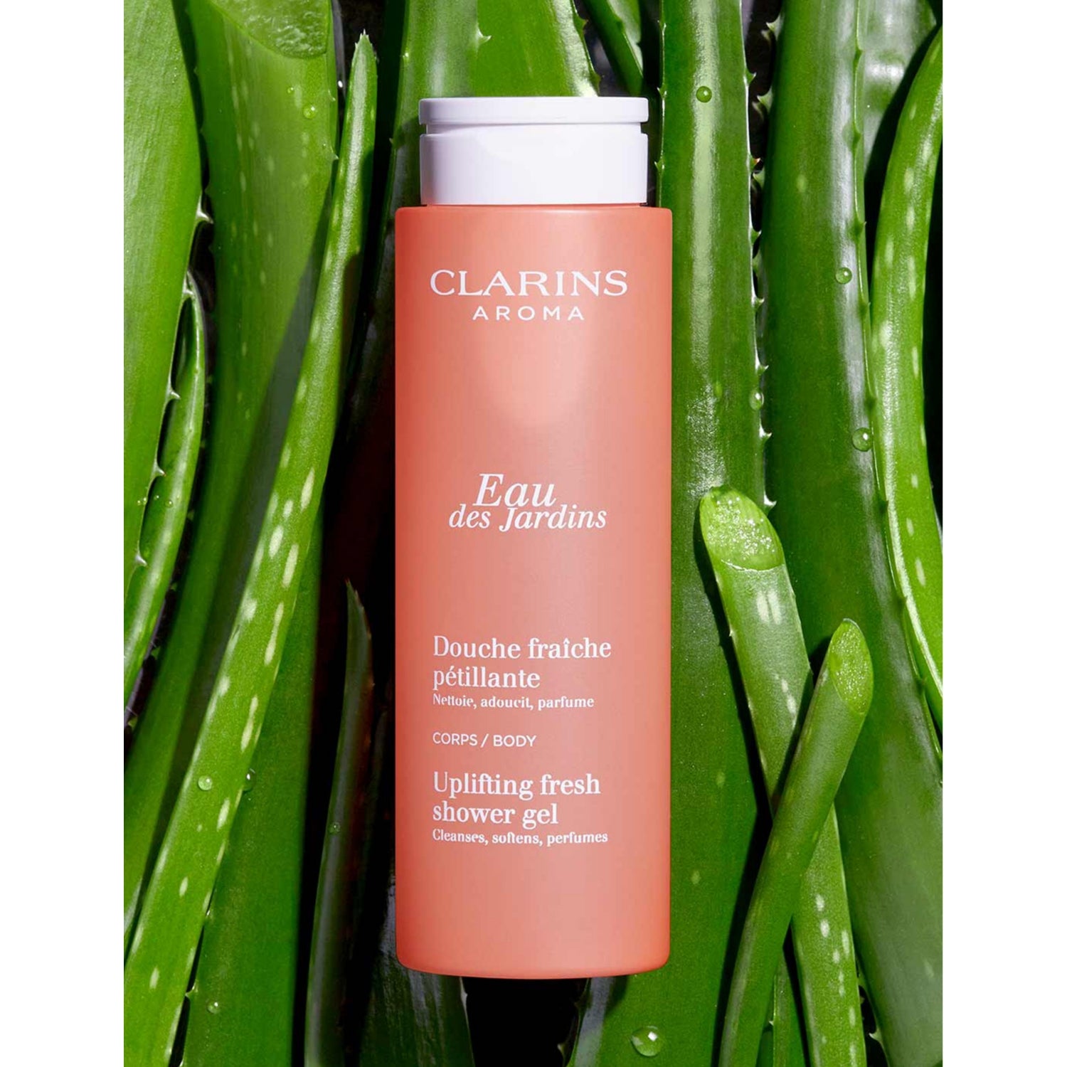 Clarins Eau des Jardins uplifting fresh shower gel 200ml (British brand)