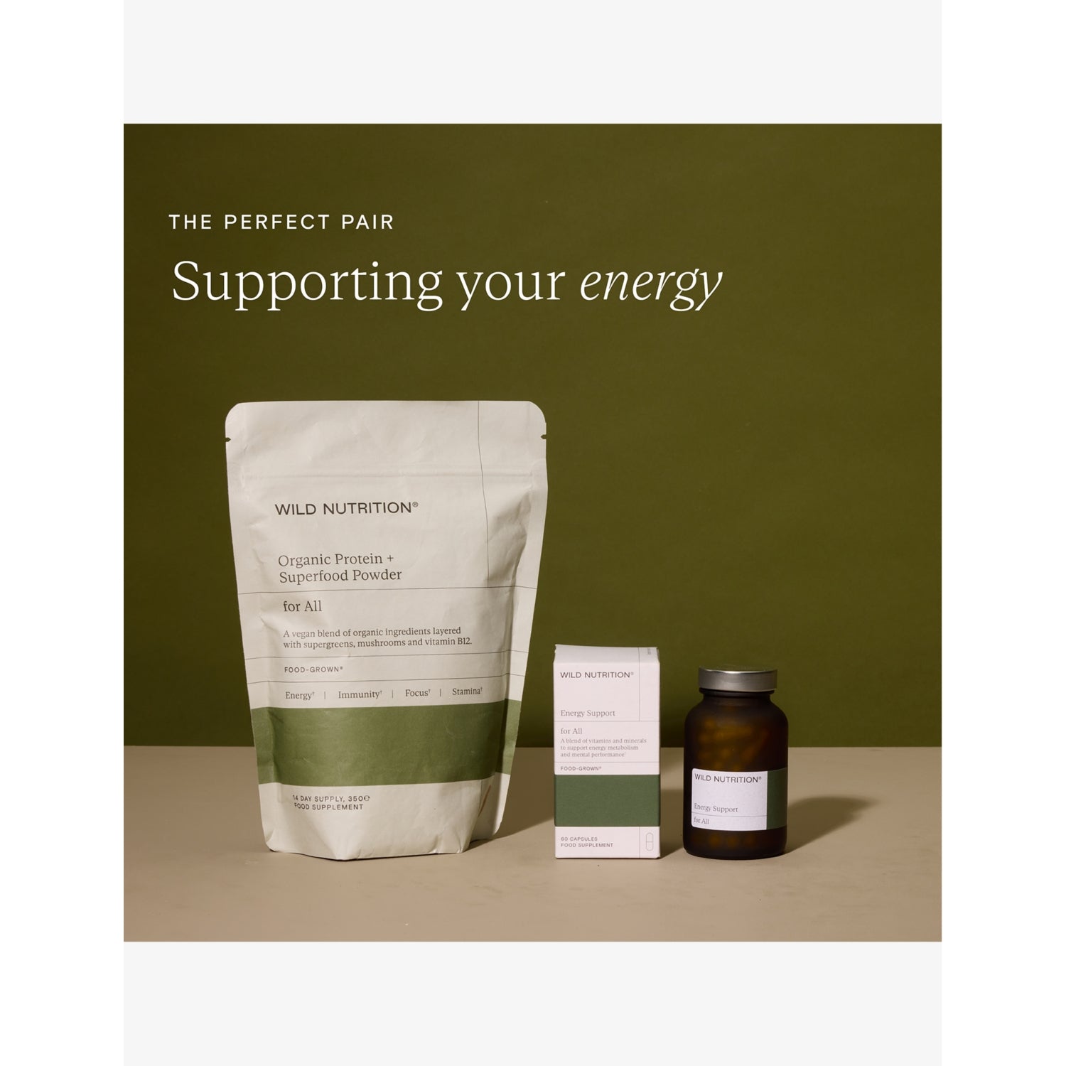 Wild Nutrition energy support supplement 60 capsules (British brand)