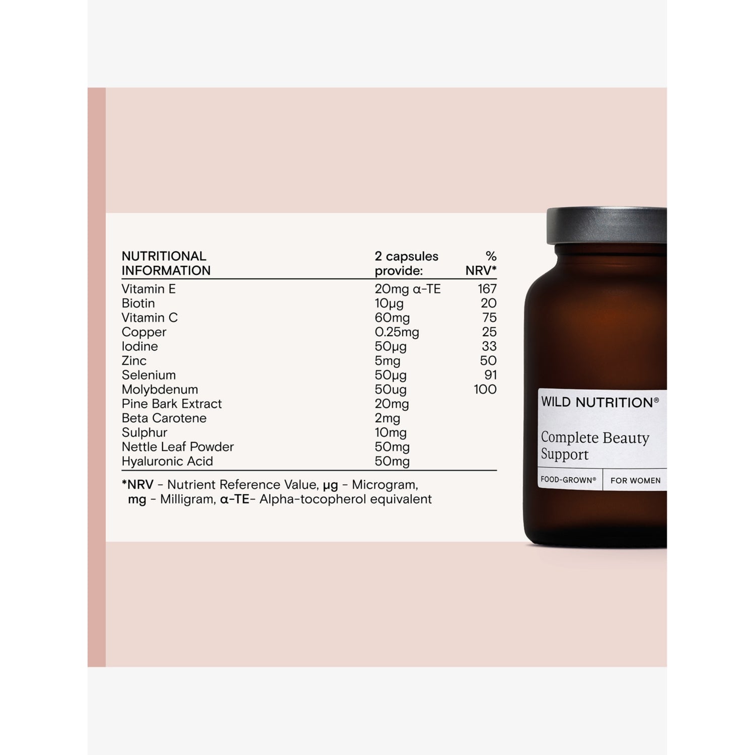 Wild Nutrition Complete Beauty Support supplement 60 capsules - British product