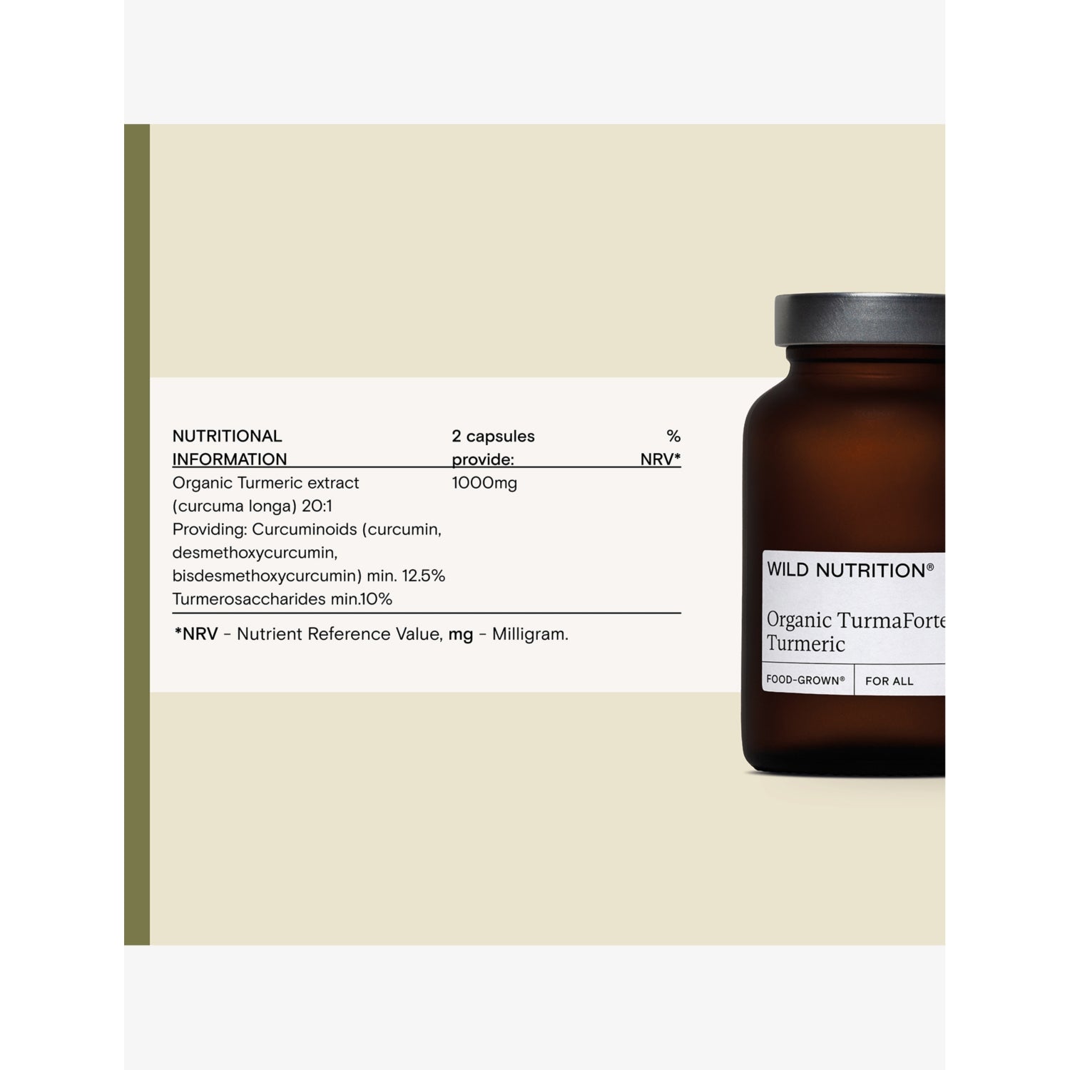 Wild Nutrition organic turmeric supplement 60 capsules, imported from the UK