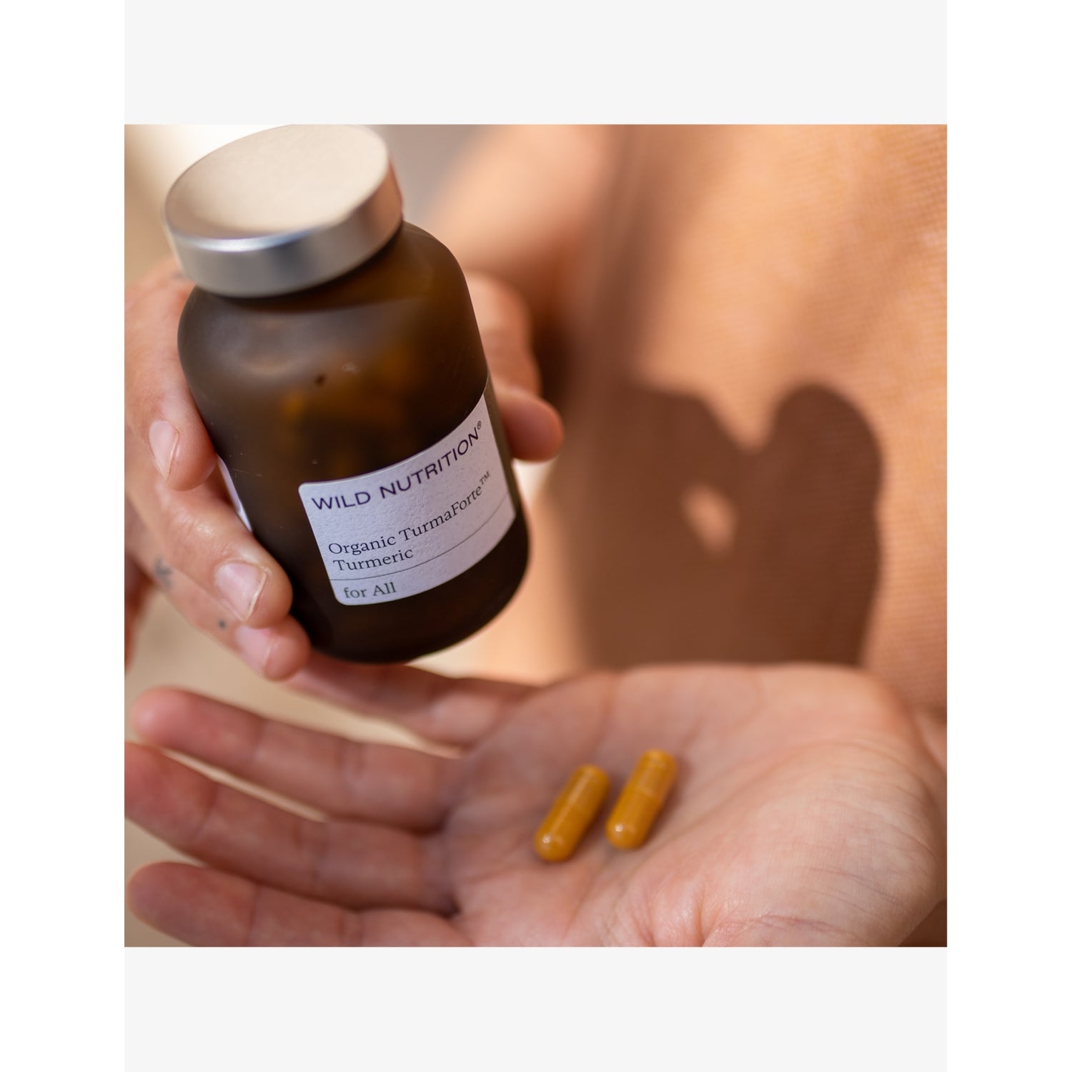 Wild Nutrition organic turmeric supplement 60 capsules, imported from the UK