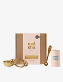 Moicha matcha spoon and strainer gift set with green tea - British product