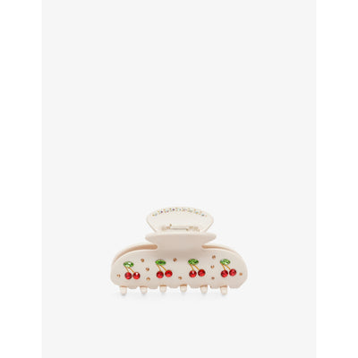 selfridges Emi Jay Sweetheart Crystal-Embellished Cellulose-Acetate Hair Clip- Buy online at McGrocer