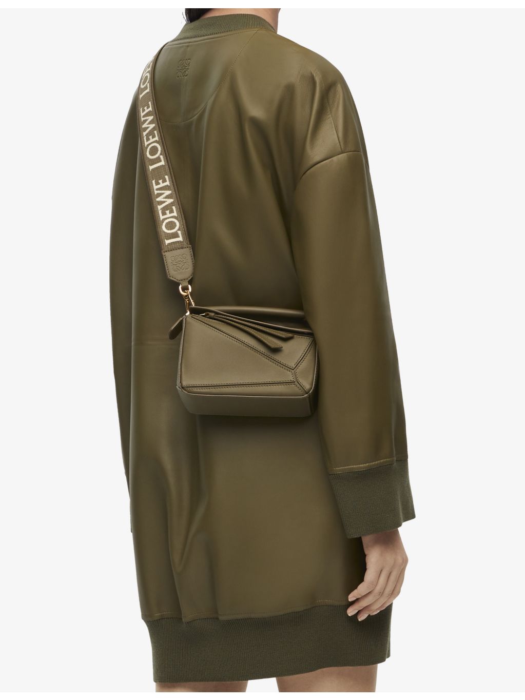 Loewe Anagram loop cotton and leather bag strap, UK version