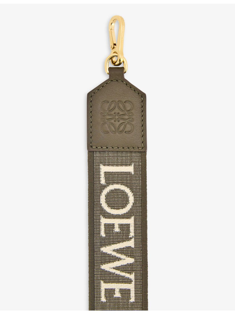 Loewe Anagram loop cotton and leather bag strap, UK version