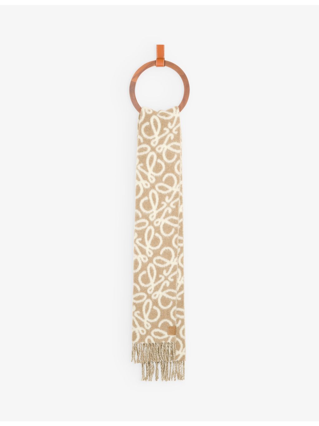 Loewe alpaca wool blend scarf 200cm Anagram patch - British product