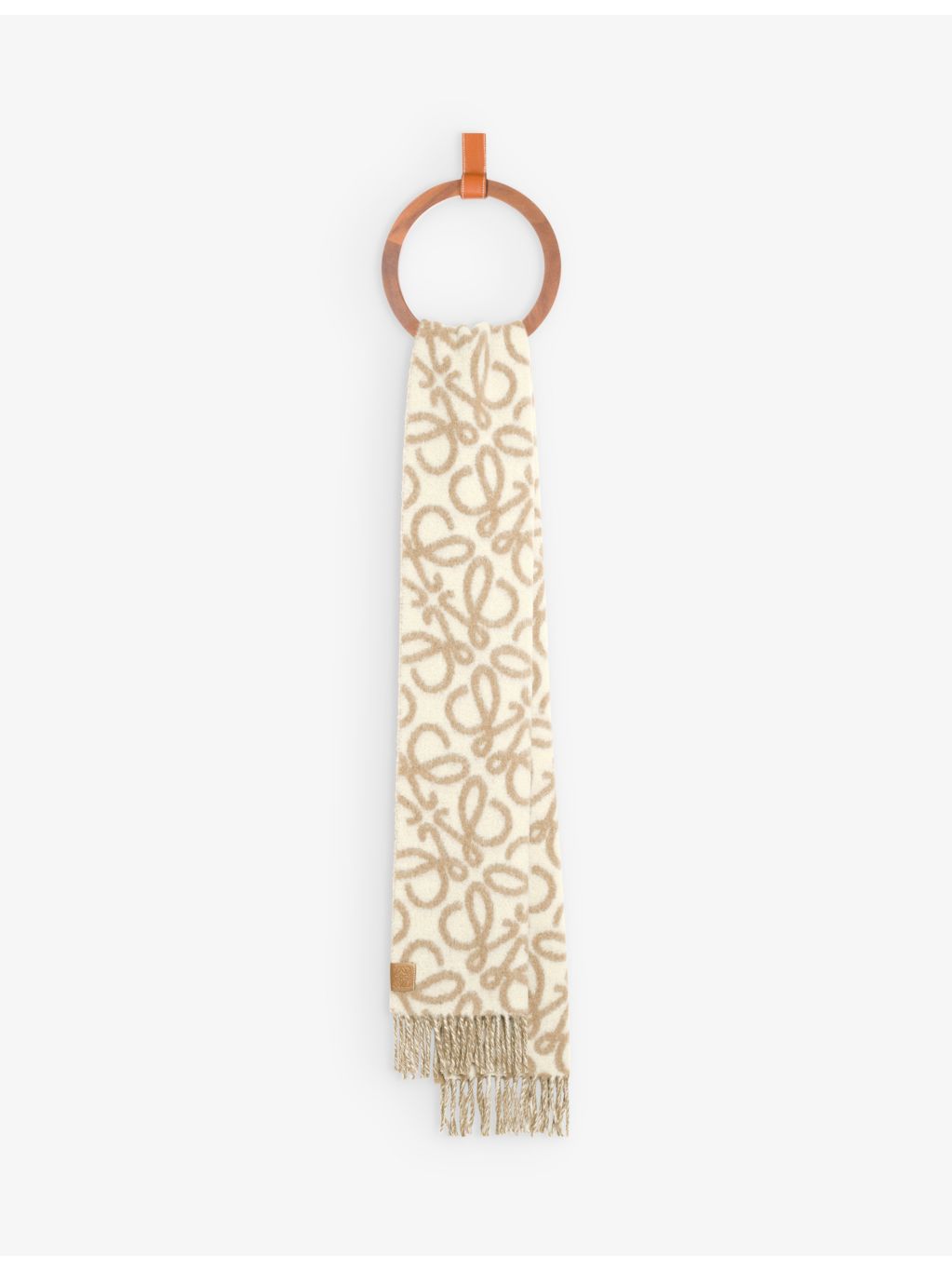 Loewe alpaca wool blend scarf 200cm Anagram patch - British product