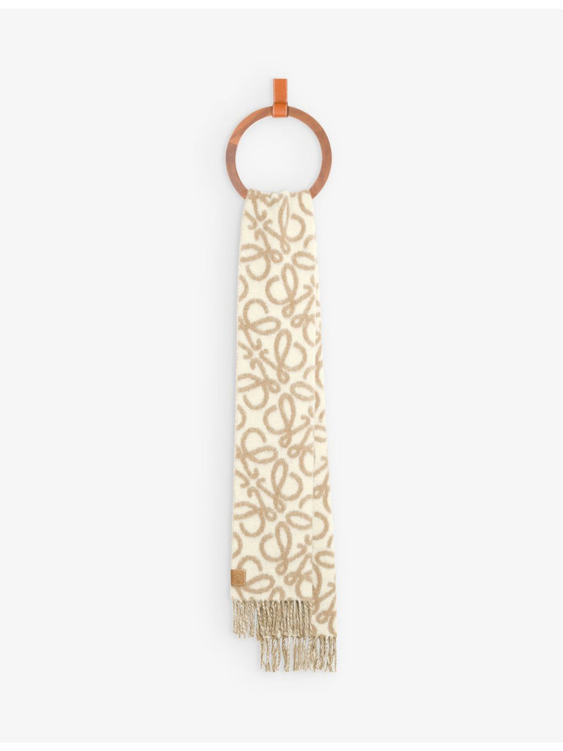 Loewe alpaca wool blend scarf 200cm Anagram patch - British product