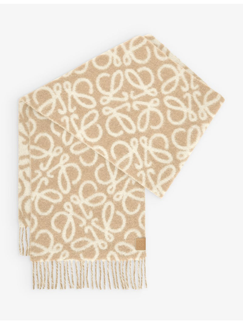 Loewe alpaca wool blend scarf 200cm Anagram patch - British product