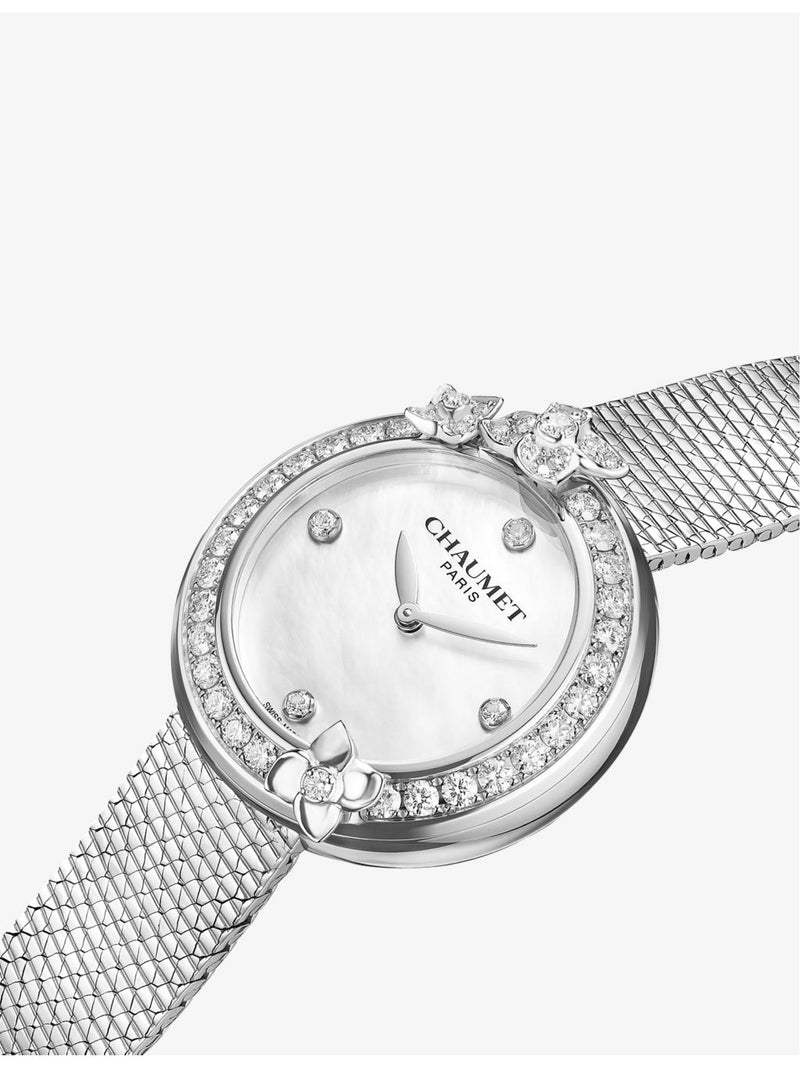 Chaumet Hortensia Eden watch 28mm stainless steel with diamonds, UK version