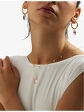 Amadeus Laura pearl necklace 14ct gold vermeil 40cm (British brand)
