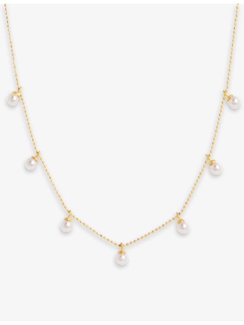 Amadeus Laura pearl necklace 14ct gold vermeil 40cm (British brand)