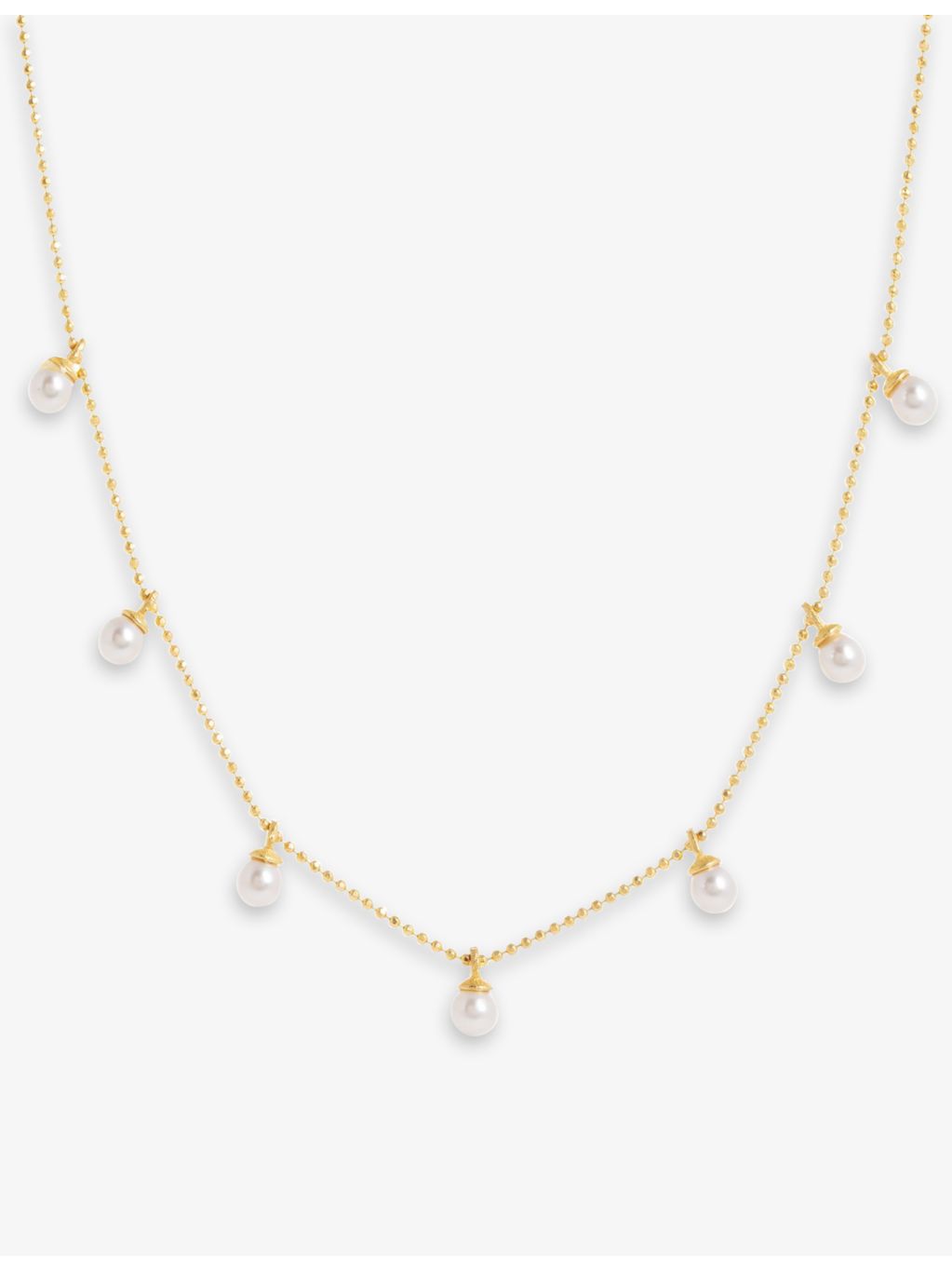 Amadeus Laura pearl necklace 14ct gold vermeil 40cm (British brand)