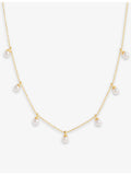 Amadeus Laura pearl necklace 14ct gold vermeil 40cm (British brand)