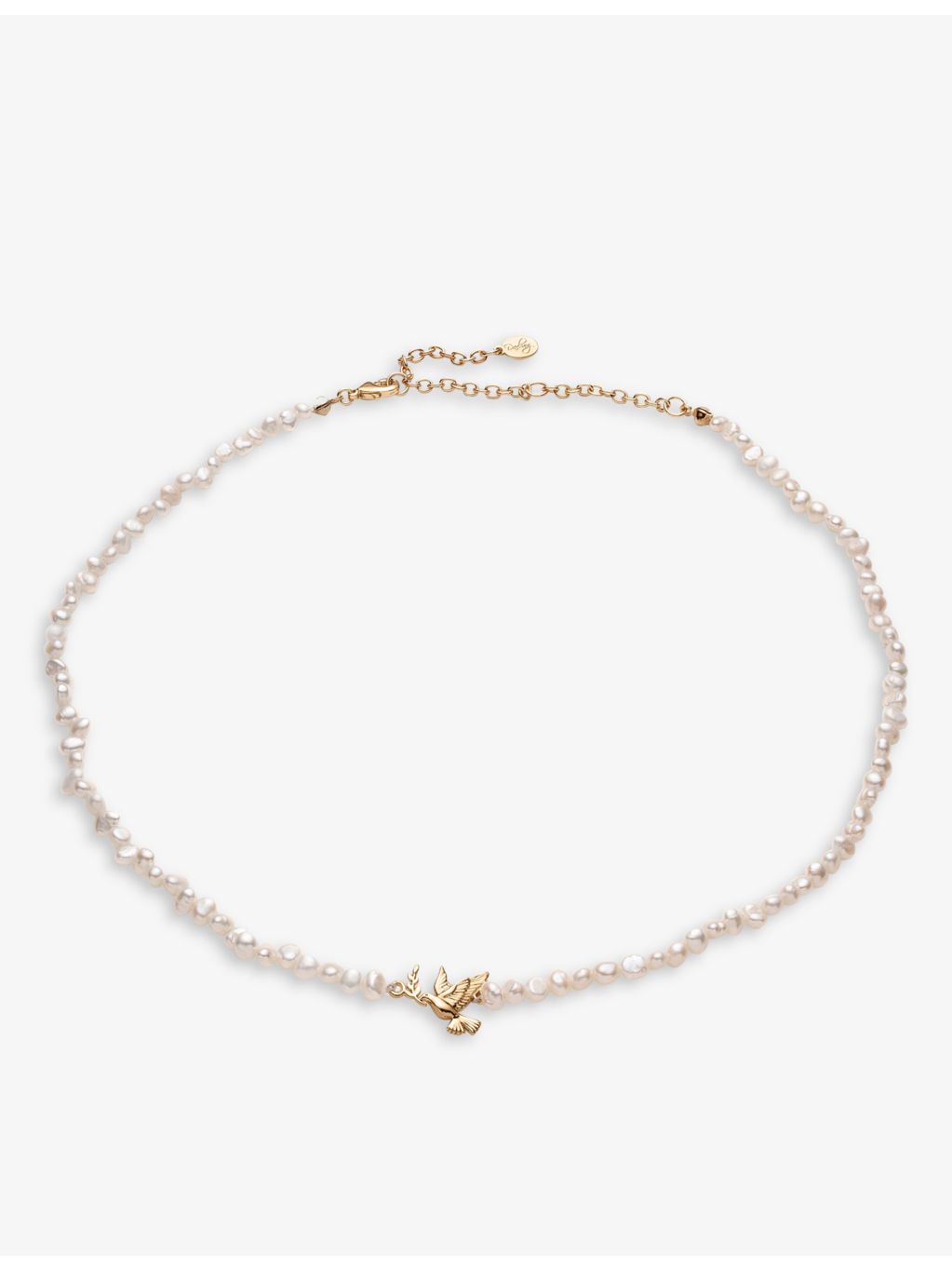 With Love Darling gold-plated pearl necklace 45cm - British product