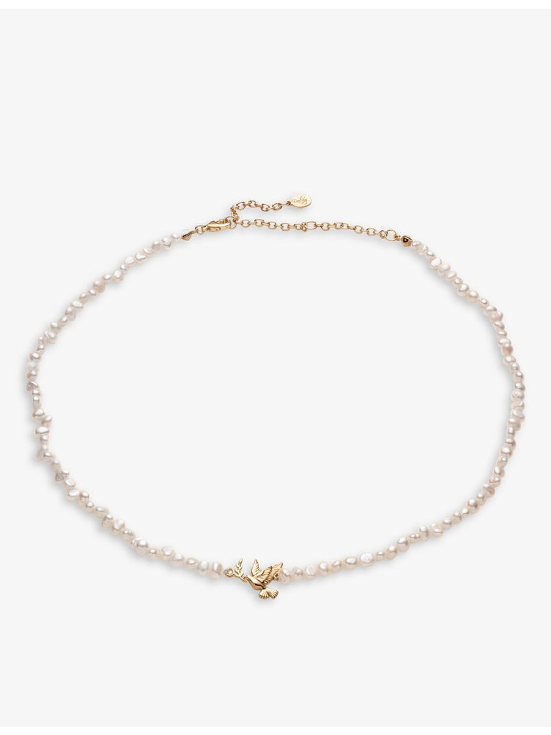 With Love Darling gold-plated pearl necklace 45cm - British product