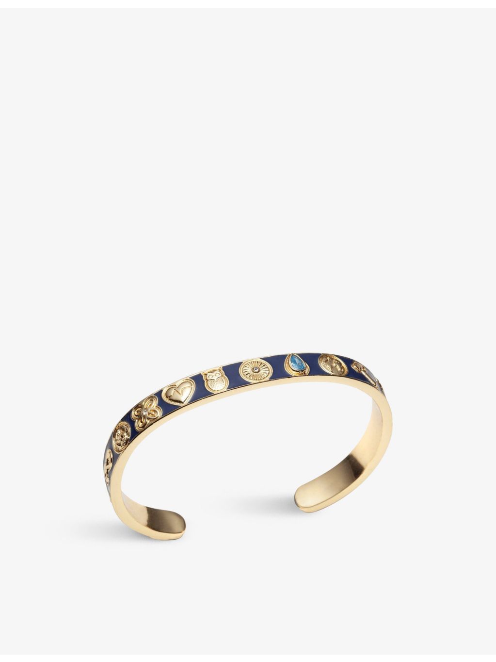 With Love Darling remelted brass cuff bracelet with zircon enamel (British brand)