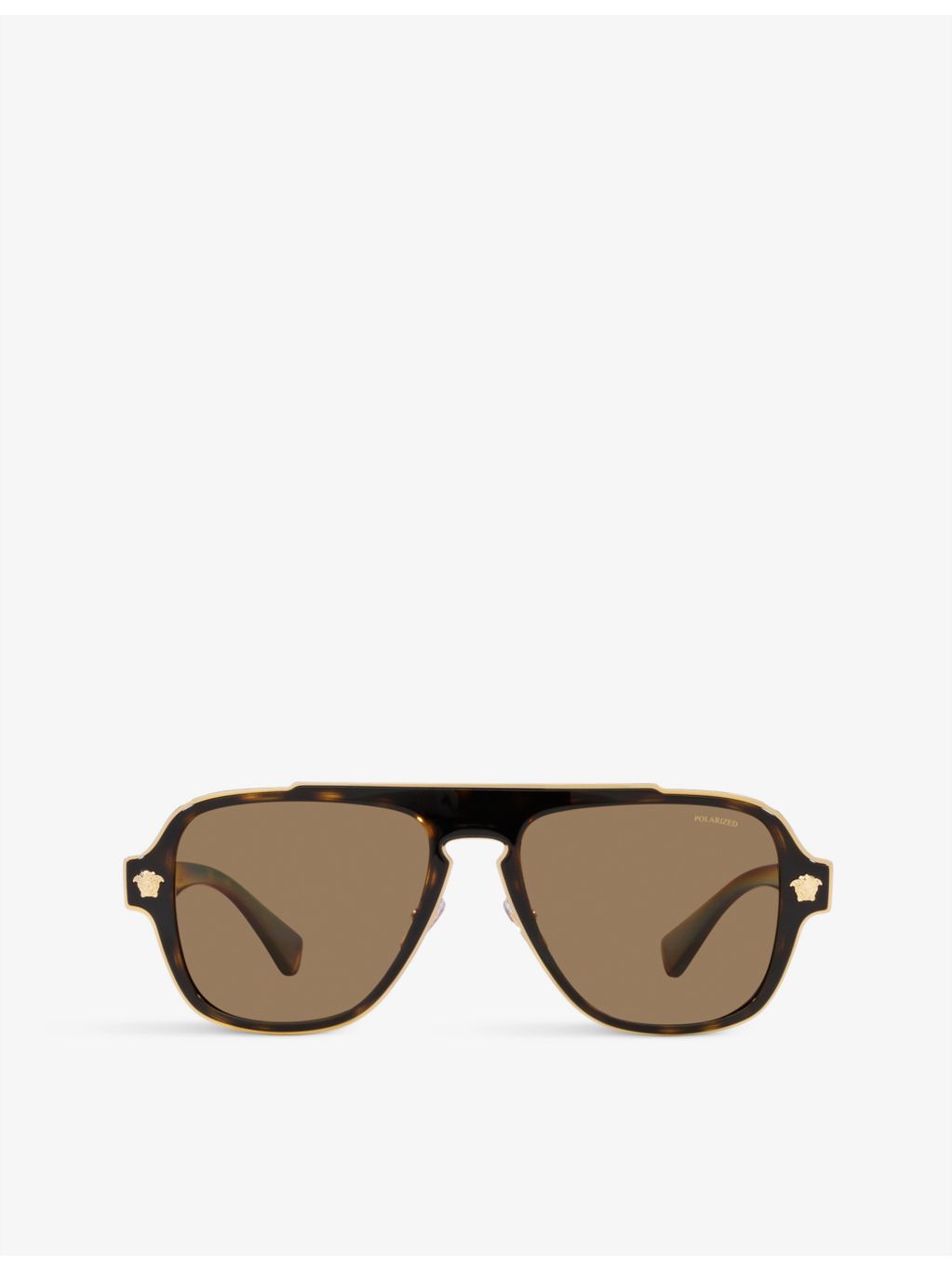 Versace polarised irregular-shape metal sunglasses 48.9mm lens (British brand)