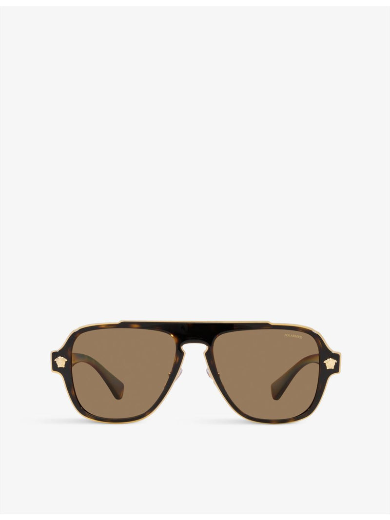 Versace polarised irregular-shape metal sunglasses 48.9mm lens (British brand)