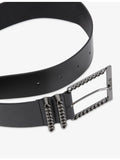 The Kooples chain-embellished logo-embossed leather belt (British brand)