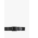 Chain-embellished logo-embossed leather belt - XS