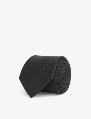 Reiss textured silk tie, pointed tip, imported from the UK