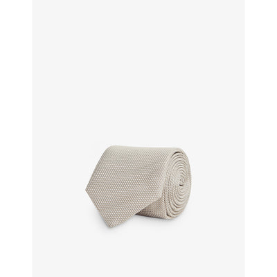selfridges Reiss Ceremony Textured Silk Tie 7.5cm- Buy online at McGrocer