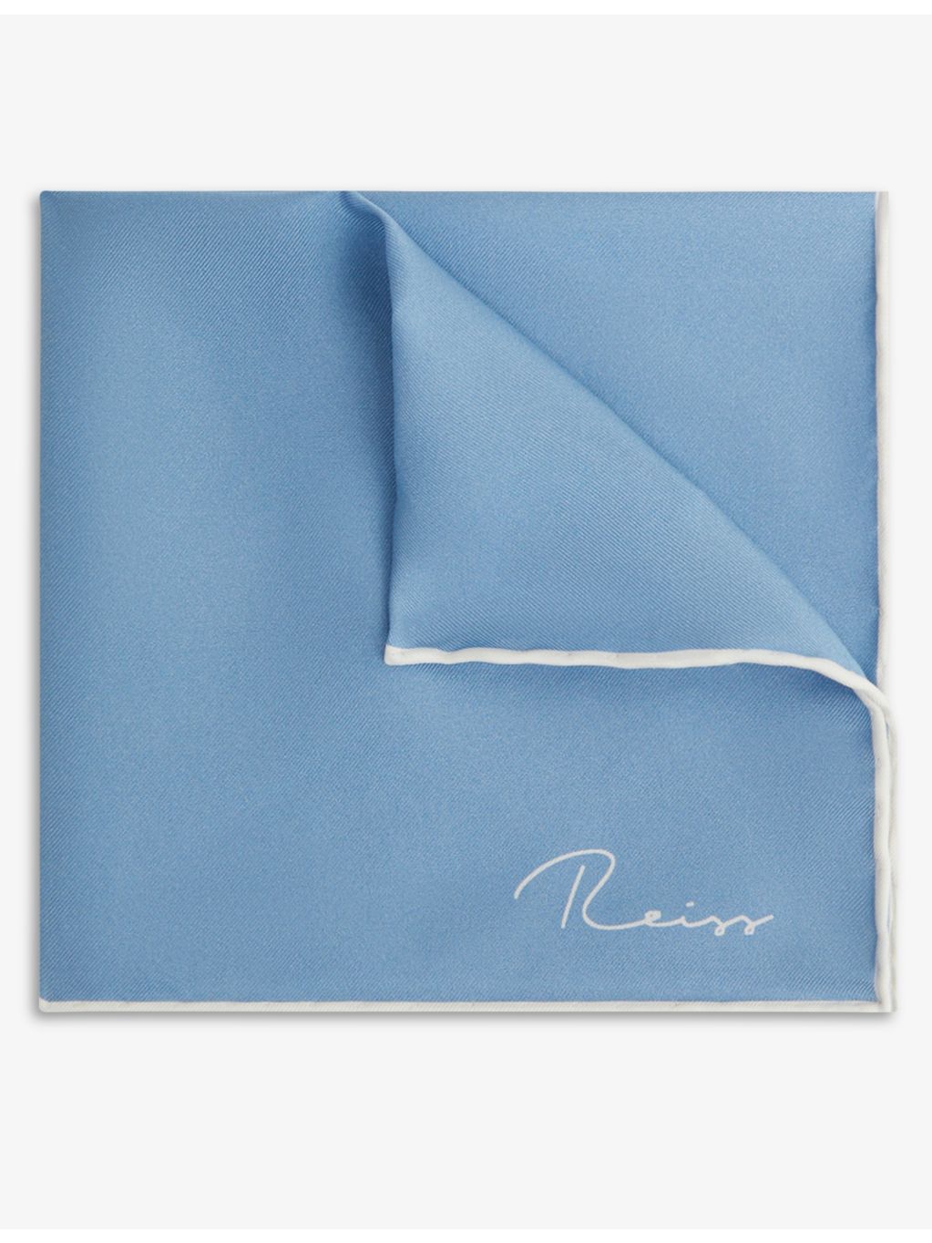 Reiss Ceremony logo-print silk pocket square 32cm (British brand)