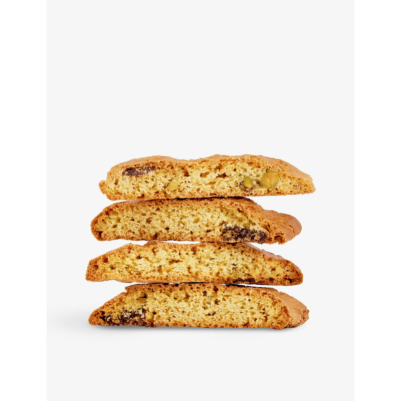 Selfridges Selection pistachio dark chocolate cantucci biscuits 200g, imported from the UK