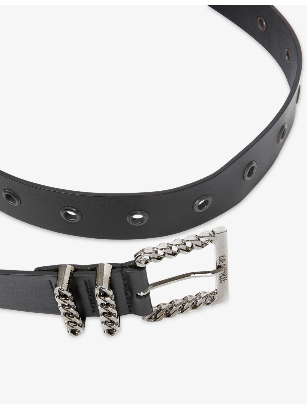 The Kooples chain-embellished leather belt with adjustable buckle (British brand)