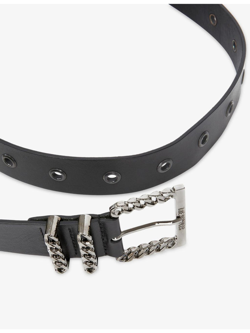 The Kooples chain-embellished leather belt with adjustable buckle (British brand)