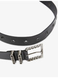 The Kooples chain-embellished leather belt with adjustable buckle (British brand)