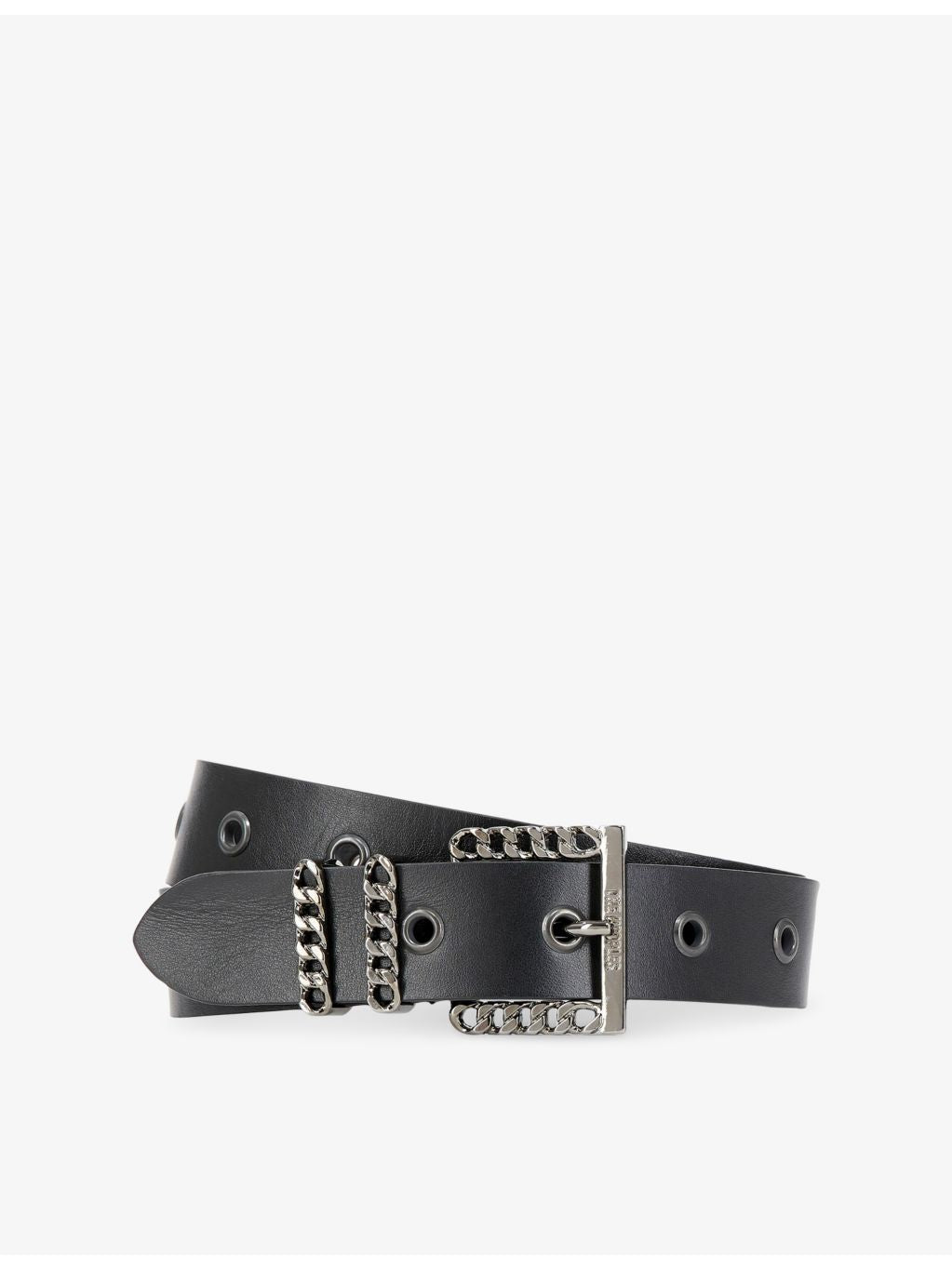 The Kooples chain-embellished leather belt with adjustable buckle (British brand)