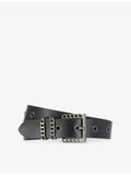 The Kooples chain-embellished leather belt with adjustable buckle (British brand)
