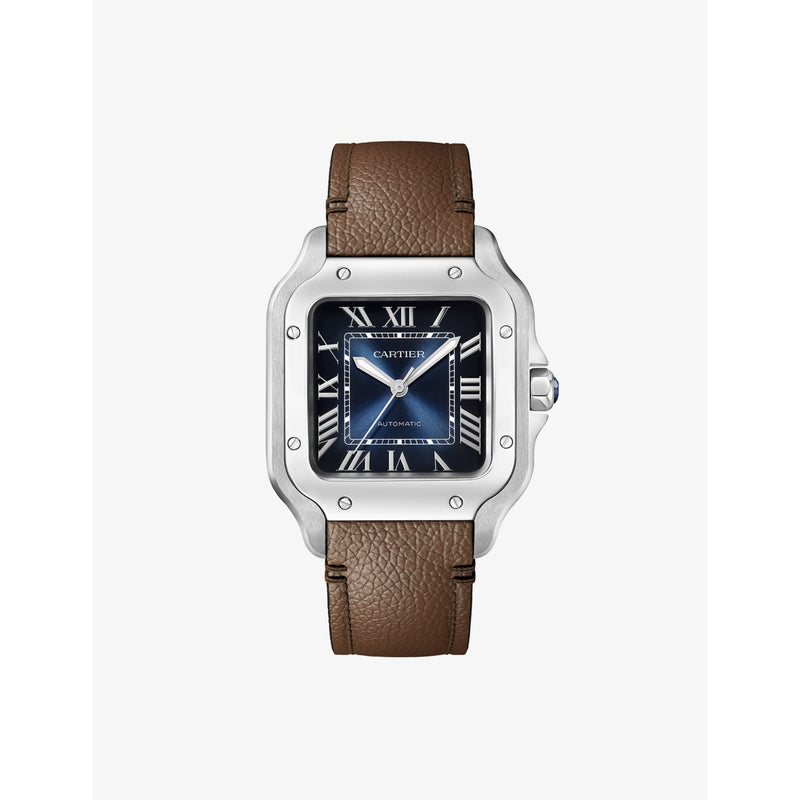 Cartier Santos-Dumont medium stainless-steel automatic watch, imported from the UK