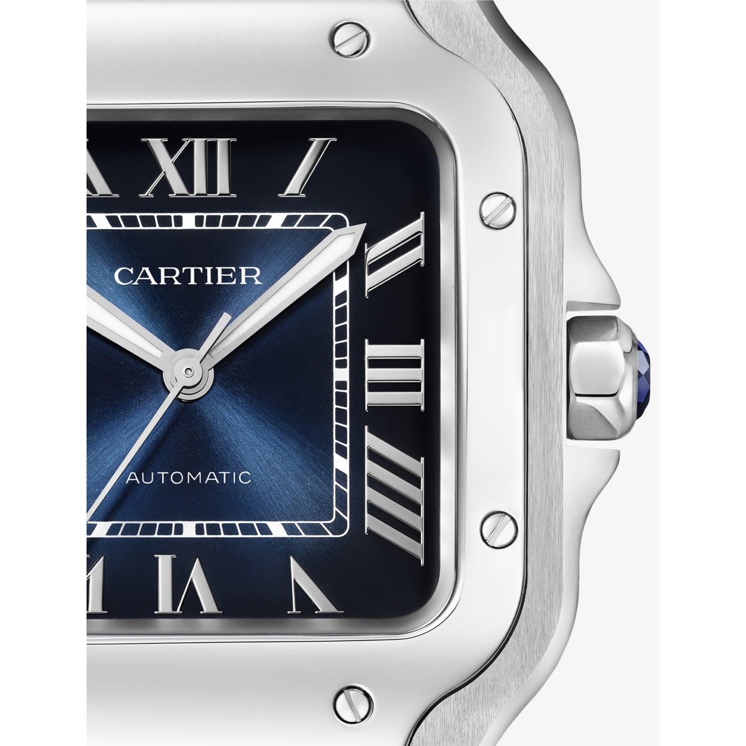 Cartier Santos-Dumont medium stainless-steel automatic watch, imported from the UK
