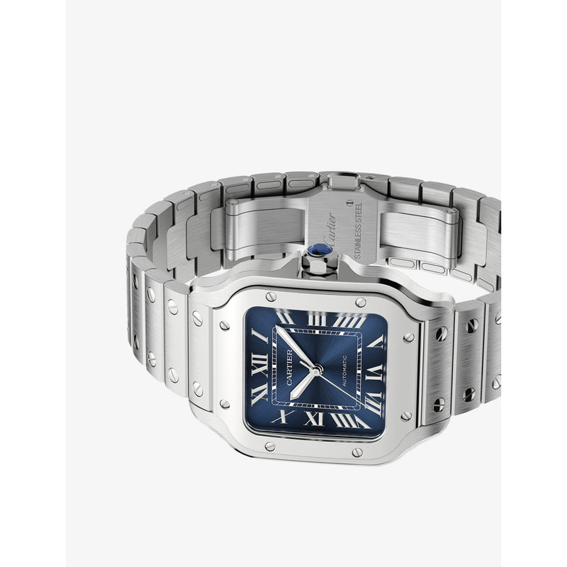 Cartier Santos-Dumont medium stainless-steel automatic watch, imported from the UK
