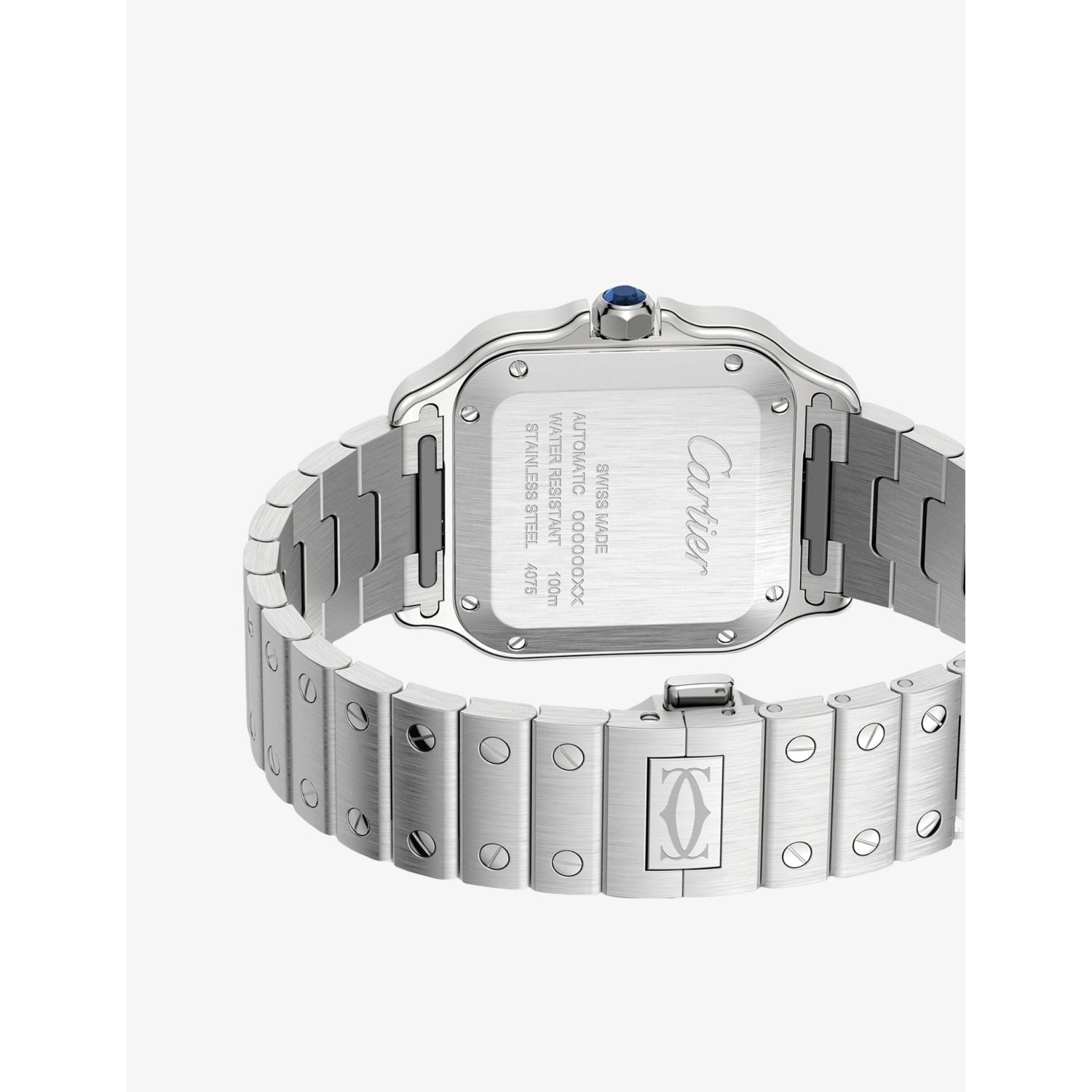 Cartier Santos-Dumont medium stainless-steel automatic watch, imported from the UK