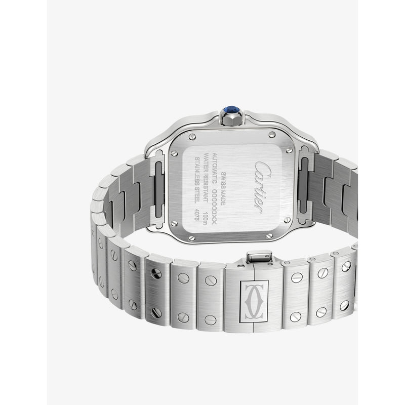Cartier Santos-Dumont medium stainless-steel automatic watch, imported from the UK