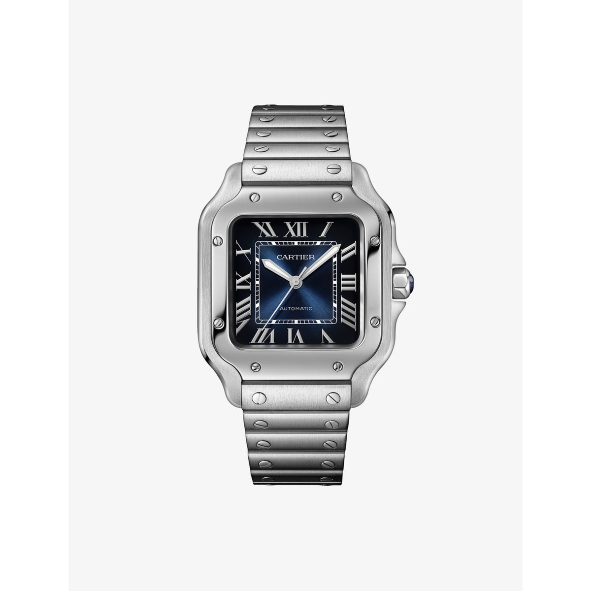Cartier Santos-Dumont medium stainless-steel automatic watch, imported from the UK