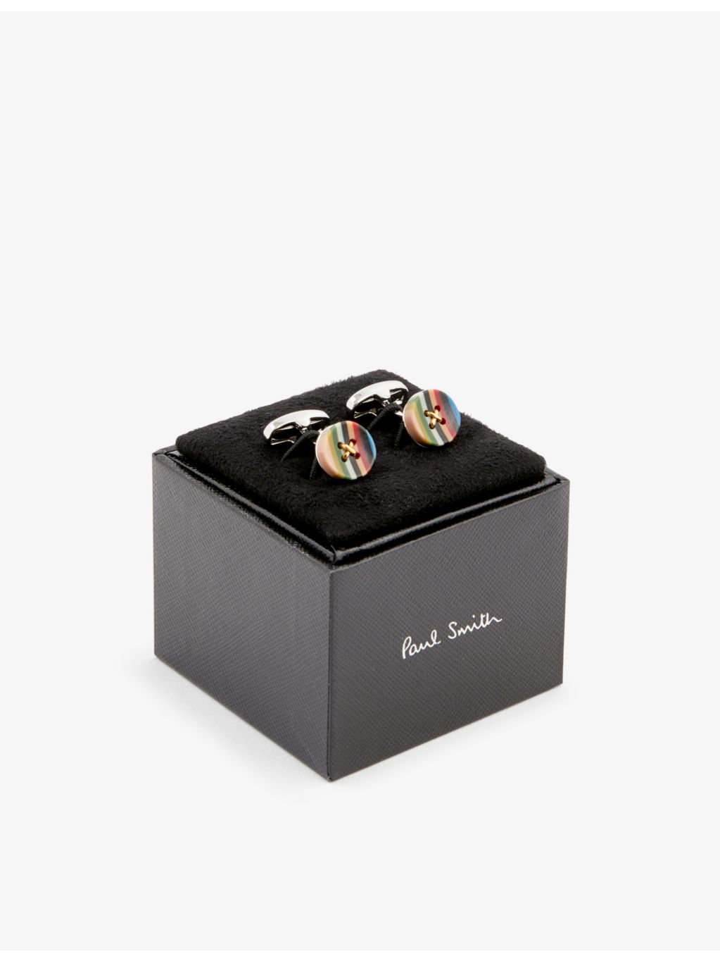 Paul Smith zinc-plated copper and resin button cufflinks - British product