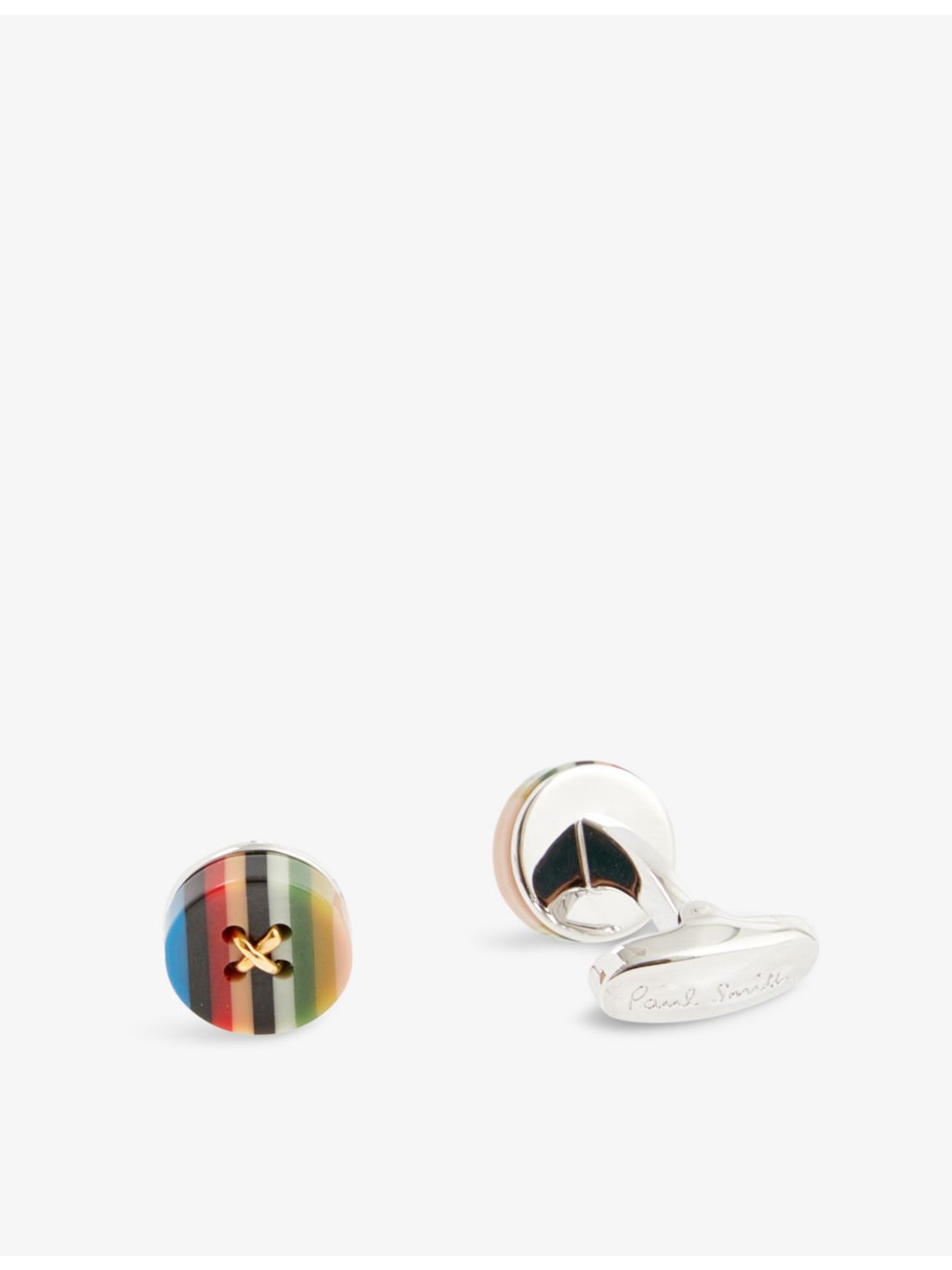 Paul Smith zinc-plated copper and resin button cufflinks - British product