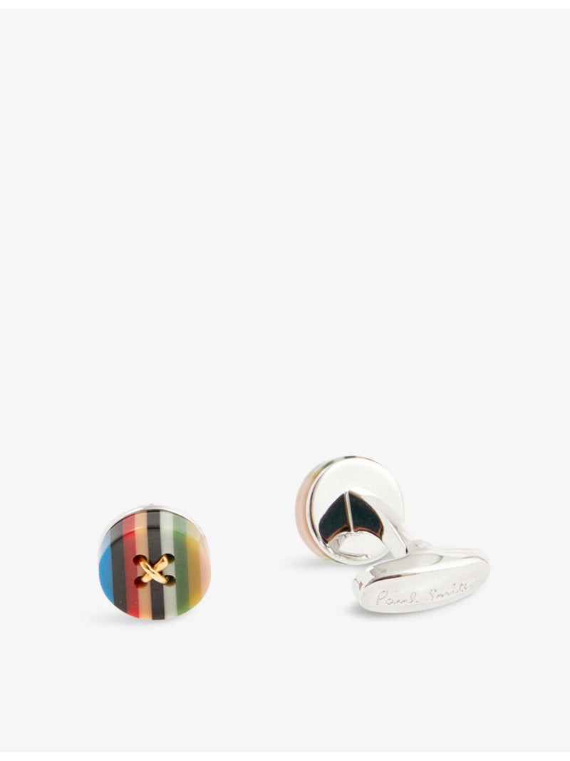 Paul Smith zinc-plated copper and resin button cufflinks - British product