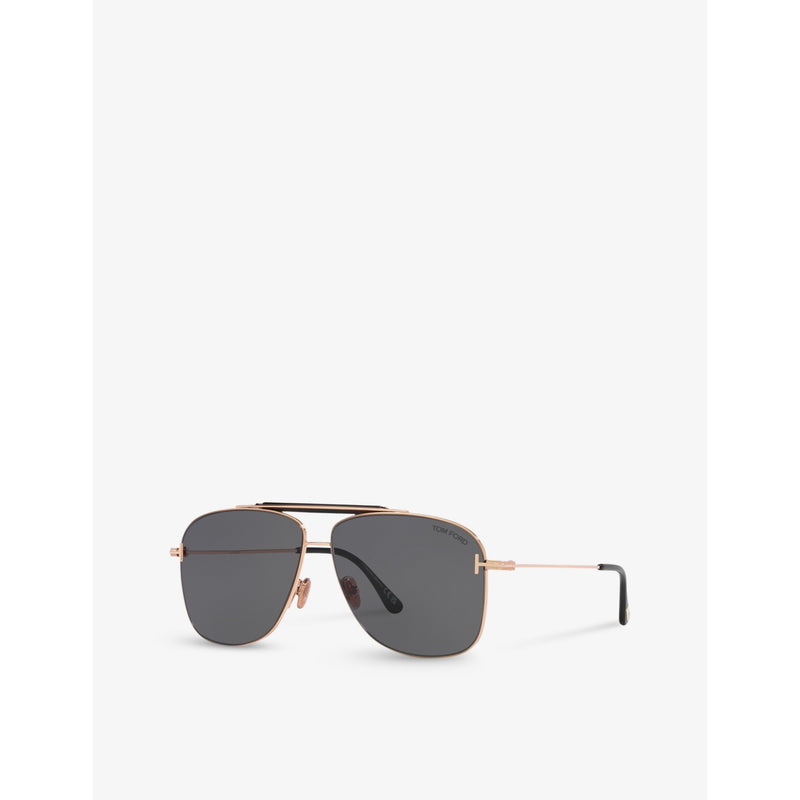Tom Ford TR001628 aviator sunglasses with gold-tone metal frame, UK version
