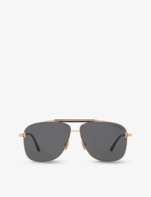 Tom Ford TR001628 aviator sunglasses with gold-tone metal frame, UK version